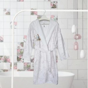Детски халат Angel с качулка и DF печат – XL